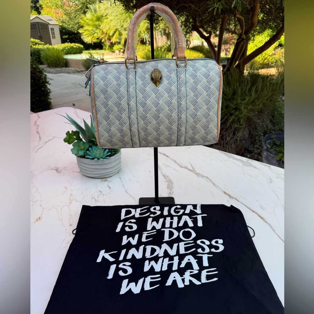 Kurt Geiger Blue and Cream Satchel - Picture 6 of 6